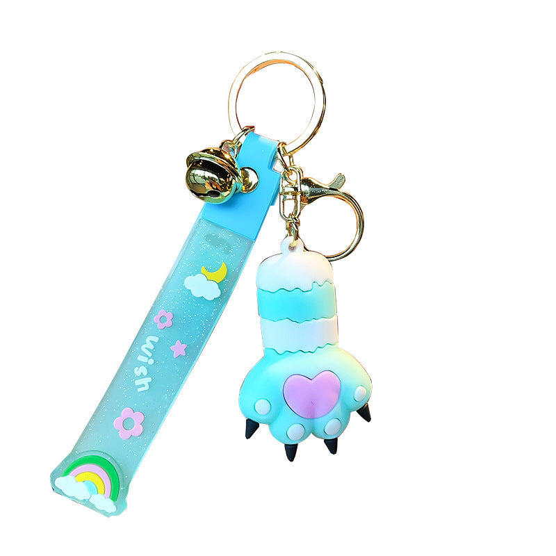 Wholesale Cartoon Cute Cat Claw Silicone Keychain